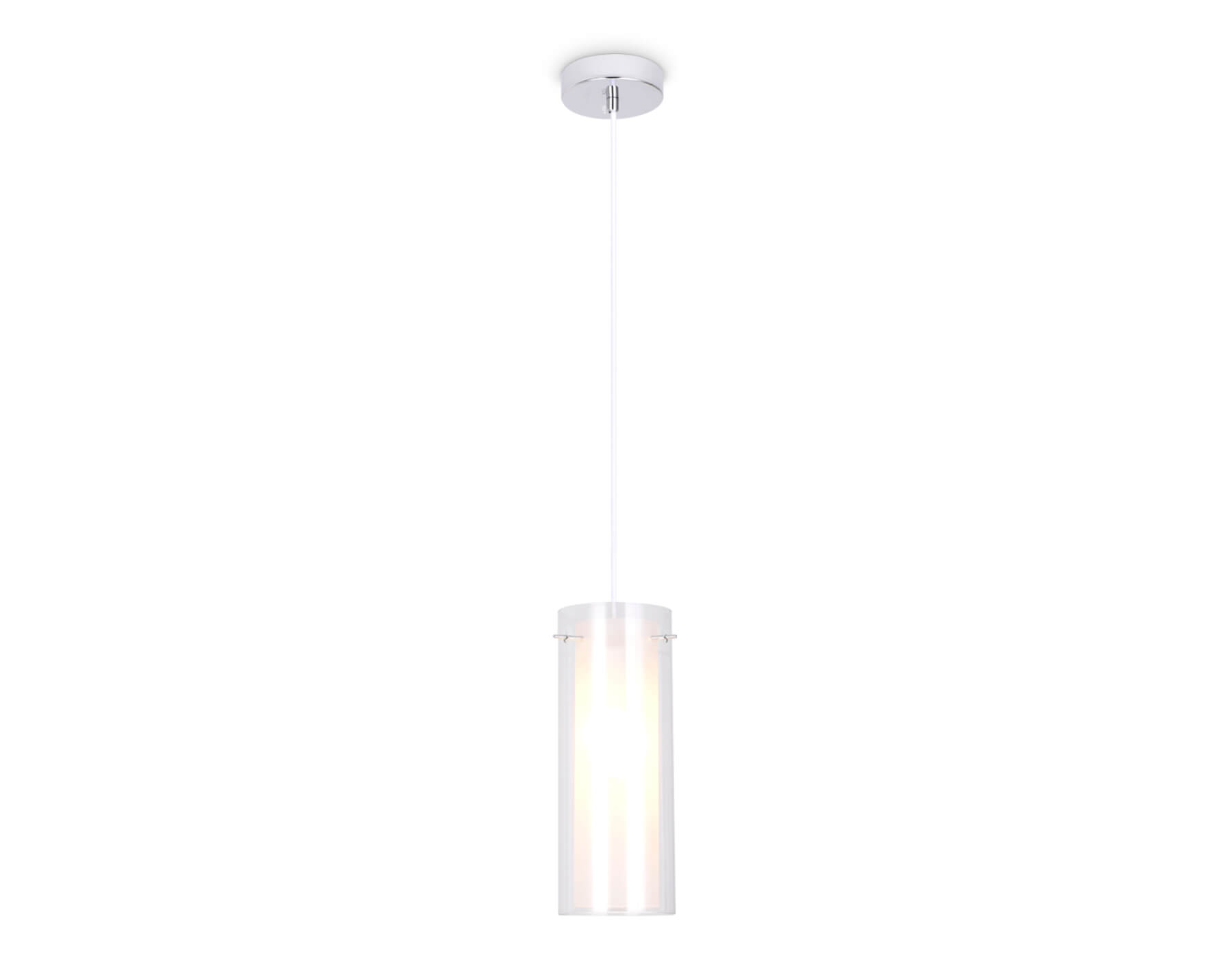 Подвесной светильник TR3672 CH/CL/FR хром/прозрачный/белый матовый E14 max 40W D110*1000